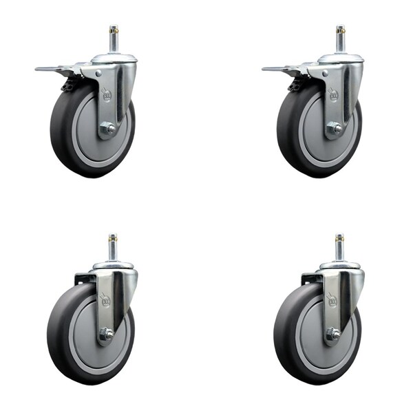 Service Caster FG9T4200BLA FG9T4300BLA FG9T4400BLA Rubbermaid Mobile Shelf Replace Caster Set, 4PK RUB-SCC-GRTTL20S514-TPRB-716138-2-S2 - main